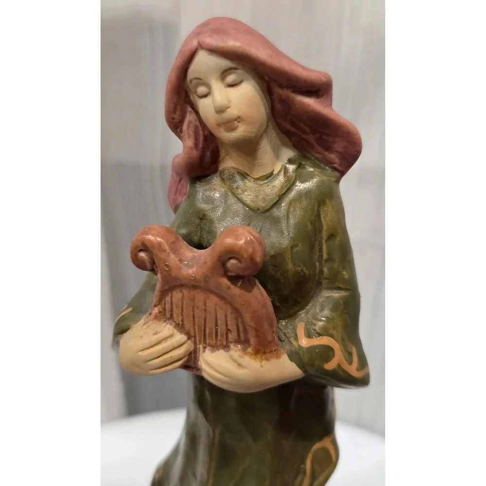 Greenbrier International Figurines Set/3 Ceramic Violin Lyre Tambourine Statues